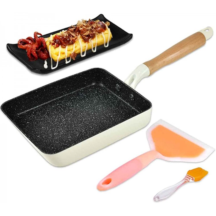 Artcome Mini poêle à omelette japonaise avec revêtement anti-adhésif Tamagoyaki rectangulaire avec spatule et brosse en silicone plaque noire et gomme magique blanc - B08PD22HC1K