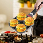 Poêle à Crêpes 4 Trous pour Oeuf au Plat Hamburger Fabrication de Crêpes pour Petit Déjeuner avec Poignée Anti-Brûlure Type à Feu Ouvert - B08SR3PLS1D