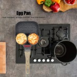 Poêle à frire revêtement antiadhésif en aluminium noir Poêle à oeufs Cuisinière à petit-déjeuner Poêle à omelette avec poignée anti-brûlure Accessoire de cuisine - B09WRSXR9TL