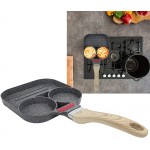 Poêle à frire revêtement antiadhésif en aluminium noir Poêle à oeufs Cuisinière à petit-déjeuner Poêle à omelette avec poignée anti-brûlure Accessoire de cuisine - B09WRSXR9TL