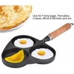 Poêle à pancake,Poêle 3 Moisissures en fonte Pancake Pan Fried Egg Pot - B07ZJKPJ42O