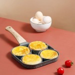 Rongchuang Poêle à frire avec 4 alvéoles en alliage d'aluminium anti-adhésif Poêle à omelette à quatre trous Mini moule à œufs pochés - B08ZY1RN5MT