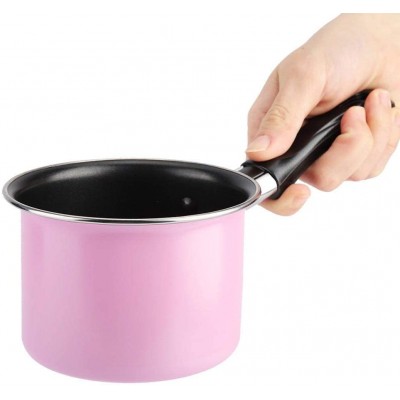 Casserole en acier au carbone petite casserole colorée anti-adhésive chauffe-beurre pot à lait pour cuisinière rose - B08Y8DV8TNF