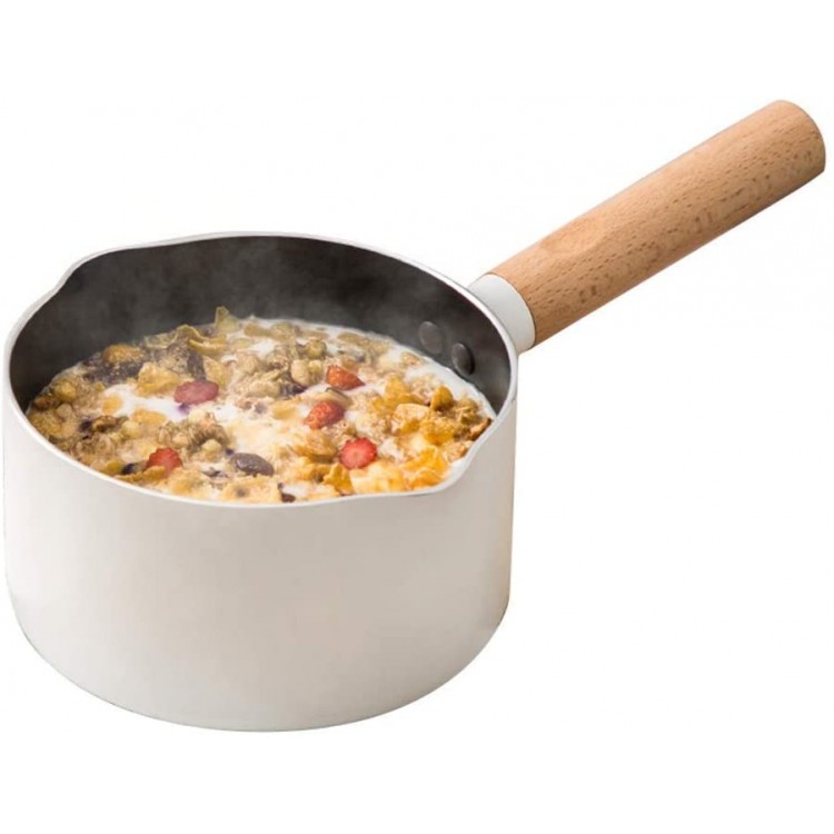 DZX Pot à Lait Mini Pot à Soupe Complément Alimentaire Cuisinière Cuisinière à gaz Petite Casserole à Lait Porridge Couleur: Blanc Taille: 16cm ， Porridge Porridge - B08HVMQZP51