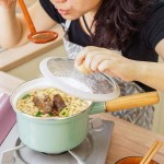 LSZ Émail émail Lait Pot Anti-débordement supplément Alimentaire Pot bébé mitigeur Cuisinière à gaz des ménages Japonais Noodle Cooker Pots à Lait - B0852WCBBVT