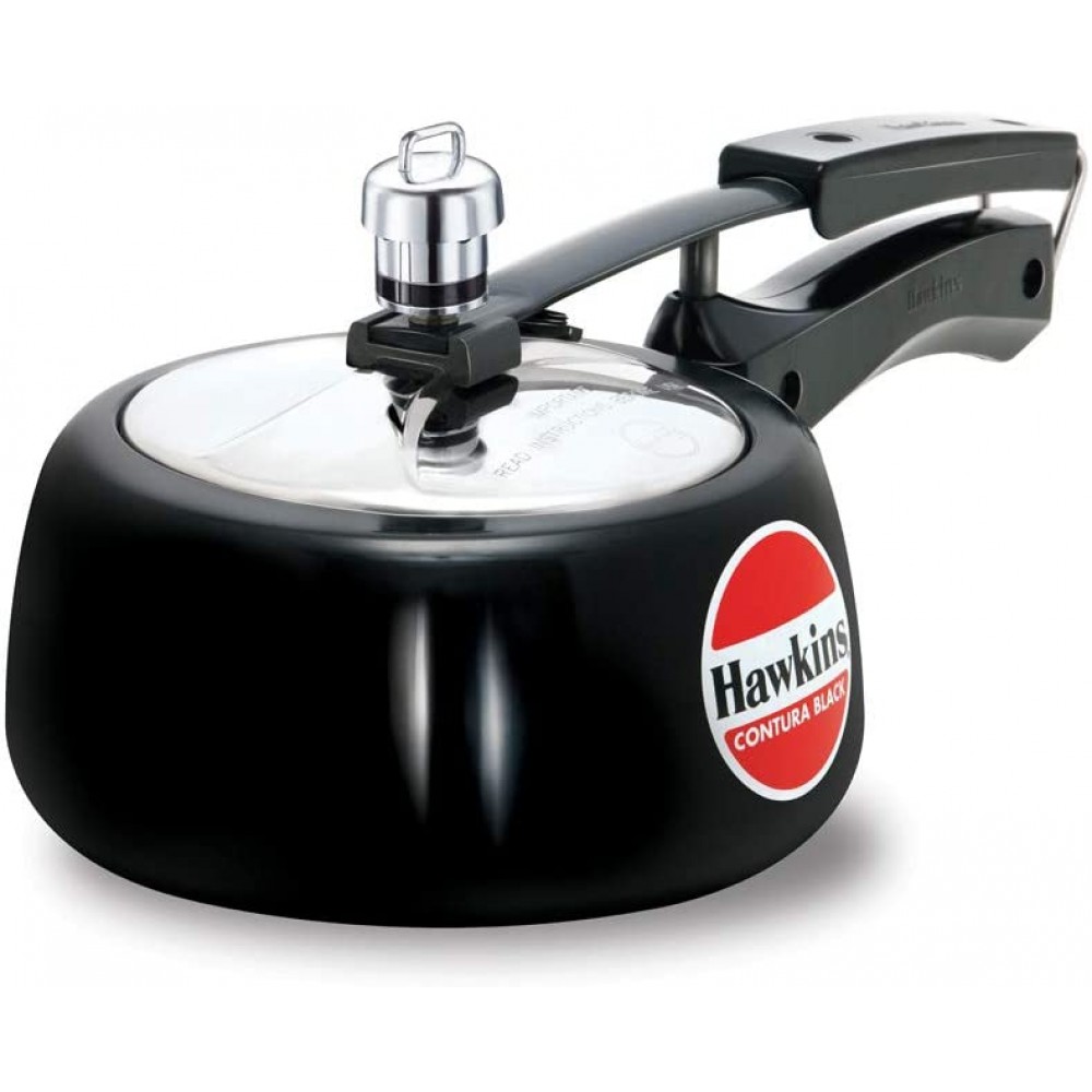 Hawkins CB15 Hard Anodised Pressure Cooker 1.5-Liter Contura Black - B00SX03I083