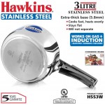 Hawkins Stainless Steel 3.0 Litre Pressure Cooker by AJ Distributors Inc. - B002MPQH8UY