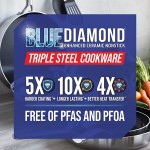 Blue Diamond Cookware Poêle à frire anti-adhésive 28 cm Argent CC003687-001 - B08FCNFDJ86