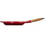 Poêle à frire en fonte distinctive de marque Le Creuset Signature avec poignée en bois 24 cm rouge cerise - B09MZHB8148