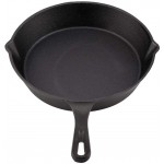 Poêle en fer fondu poêle ronde en fonte avec poignée poêle à frire ustensiles de cuisine casserole en fonte noire diamètre 27,3 cm - B083FYYBQ3R