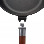 Poêle en fonte avec manche en bois amovible et spatule Fonte Normaler Rand 28 cm - B07G24RW54Y
