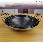 Poêle wok en acier inoxydable 20,3 cm wok en acier carbone sans revêtement poêle chinoise avec poignée pour la maison la cuisine le restaurant noir taille : 25,4 cm - B087C65VS8G