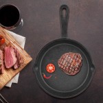Poêle en fonte vintage antiadhésive avec poignée confortable Poêle à steak pour cuisine domestique et restaurant 16 cm - B08HQQMYNDY