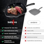 Satalvo Poêle à griller en fonte avec gant de four Extrêmement durable et 100 % flexible Poêle en fonte enduite pour des résultats parfaits Idéal comme grill steak et sauteuse noir - B094KQY3H2J