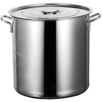 HEAVY Faitouts Grand Pot de capacité Pot en Acier Inoxydable marmite Coffre-Fort Marmite avec Couvercle -36.4cm 30L - B07ZLRN614D