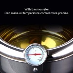 Poêle à Frire Tempura Friteuse de Style Japonais Batterie de Cuisine en Acier Inoxydable avec Thermomètre Couvercle égouttoir à HuileLarge 24cm - B09JGNJJ2R3