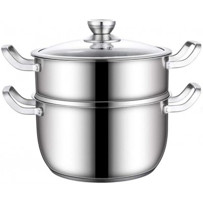2 Niveau en acier inoxydable vapeur vapeur légumes Insert Set casseroles Convient à tous les types de poêles Size : 23.5 * 20.7cm - B082FTDB8Z1