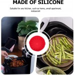 Lurrose Silicone Légumes Et Alimentaire Vapeur Panier avec Poignées pour Air Friteuse Et Autocuiseurs Accessoires Rouge 19Cm - B09C162WR51