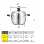 NXYJD Pot à Soupe Familial Parfait en Acier Inoxydable avec Couvercle en Verre trempé Size : M - B08KR36DM68