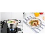 NXYJD Pot à Soupe Familial Parfait en Acier Inoxydable avec Couvercle en Verre trempé Size : M - B08KR36DM68
