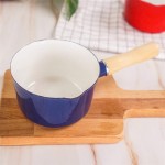 WeiCYN 700ml émail mitigeur Lait à café Chauffage Pot Alimentaire Sauce de Cuisson Pan Cuisine Pot for Cuisinière à Induction Cuisinière à gaz Color : White - B089D8F3S89