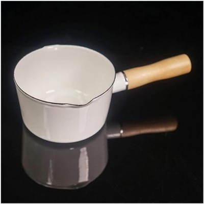 WeiCYN 700ml émail mitigeur Lait à café Chauffage Pot Alimentaire Sauce de Cuisson Pan Cuisine Pot for Cuisinière à Induction Cuisinière à gaz Color : White - B089D8F3S89
