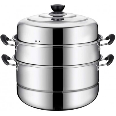 Yardwe Pot à Vapeur en Acier Inoxydable Pot de Cuisson 3 Couches Cuisiniers Cuisine Stockpot avec Couvercle Cuisine Ménagère pour Pâtisser Snacks Soup 30Cm - B09W22WXHYE