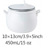XH&XH Pot de Soupe à la Vapeur Pot en Argile glacée Pots nid d'oiseau Tonique Petit Pot à ragoût en céramique avec Couvercle A 15 oz 450 ML - B08PQMYZL2O