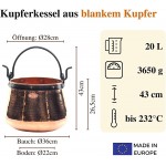 Chaudron en cuivre artisanal de 20 litres 'CopperGarden®' - B002JCYTYU9