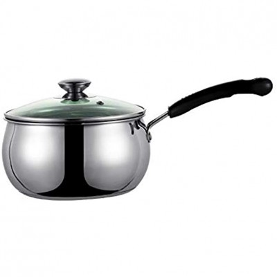 JSBAN Pot en Acier Inoxydable Épaississement à Soupe ménagers Pot Non-Stick Pot de Cuisson Porridge Chaude Lait Pot Poêle à Induction Color : 16cm - B096FRWJY3G