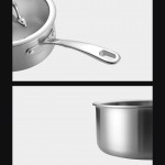 La Poêle Pot en acier inoxydable en acier inoxydable à trois couches avec couvercle non joué Pot sain Poignée Single Poignée de lait Pot Pot Nouilles Pot de cuisson Poêles à Frire Size : 7'' - B09Y1QZPSBF