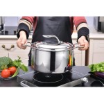 LINGZHIGAN 304 acier inoxydable pot de soupe épaissie composite multicouche en acier antiadhésif fond pot de ménage cuisinière à induction pot de soupe Size : S - B07WFD61LNZ