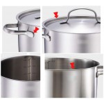 LINGZHIGAN 4L grande capacité 304 en acier inoxydable pot de soupe épaississement composite fond cuisinière à induction universelle 22CM petit pot de soupe - B07WGCGFSBD