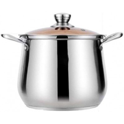 Pot à soupe Pot en acier inoxydable épaississant Double fond Pot à soupe Pot à bouillie de grande capacité taille : L - B07NZTBXYJC