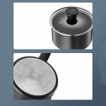 Vapeur à la vapeur avec poignée Pot de cuisson à soupe d'induction en aluminium avec couvercle de verre trempé lait de ménage PotSituable pour plusieurs types de poêles noir - B09BQ3B7QWU