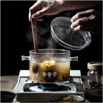 WANGYAN Soupe en verre de ménage Porridge pot à micro-ondes chauffage chauffage transparent résistant à la chaleur bol en verre cuisine outils de cuisson 1.35 1.5L - B09VXT68WJB