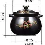 HLONGG Casserole en céramique avec Couvercle en Terre Cuite Pot de Pot à la Chaleur de Chaleur résistant à la Chaleur de la Chaleur ragoût Pot de Pot Essentiel pour la Cuisine,Black2 - B09L66VQ14D