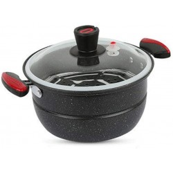 WXYU Pot à Soupe 27 cm poêle antiadhésive marmite cuiseur à Lait Pot à Vapeur cuisinière à gaz Pot de Cuisine Universel poêle en Fonte - B09QGN62645