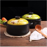 WYZQ Casserole en céramique Pot à Soupe binaurale Multi-Taille Pot à ragoût Pot à Lait à poignée Unique Haute température Flamme Ouverte Fournitures de Cuisine pour la Maison Orange - B099Z5X8TN4