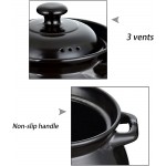 YUDIZWS Pot en Argile pour La Cuisson Casserole Chinoise avec Couvercle Cuisines De Cuisine À Domicile Batterie De Cuisine pour Ragoût Soupes Et Riz,Noir,7.3L - B09C2CXCZWI
