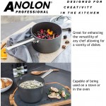Anolon Professional Casserole à Lait en Aluminium anodisé Dur casseroles et poêle à Frire Noir Aluminium anodisé Noir Set of 5 - B071953PZSD