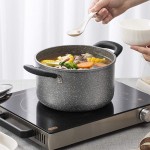 Cooker King Set de casseroles anti-adhésives et poêles à induction Batterie de cuisine en pierre granite. - B0839393XCN