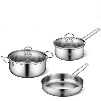 Sets de Poêles et Casseroles Cuisine de cuisine en acier inoxydable de 5 pièces Classic Jeu de pots de cuisine et poêles à la maison - B091JXVVLZ7