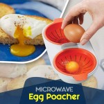 Chaudière à œufs Double Tasse pocheuse d'oeufs Parfaits au Micro-Ondes pocheuse à œufs Micro-Ondes Gadgets de Cuisine à Domicile Outils Outils de Cuisson Orange - B08XWF1JQPU