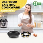Cuiseur à œufs pochés comprenant 6 tasses individuelles de braconnage d’œufs en acier inoxydable avec revêtement antiadhésif de qualité alimentaire PFOA-Convient à de nombreux pots et casseroles - B07SDMRW2D9