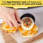 Cuiseur à œufs pochés comprenant 6 tasses individuelles de braconnage d’œufs en acier inoxydable avec revêtement antiadhésif de qualité alimentaire PFOA-Convient à de nombreux pots et casseroles - B07SDMRW2D9