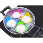 Cuiseur vapeur œufs pochés lot de 4 Tasses Premium de couleur matte œufs pochés sans BPA silicone poach pods Ensemble de pocheuses pour œufs pochés au pot à la poêle et au micro-ondes - B06XF5S5433