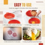 Cuit-œuf en silicone double pocheuse à œufs pour micro-ondes cuiseur à œufs pochés ustensiles de cuisine sans BPA passe au lave-vaisselle vert - B09WM9WTJ5Y