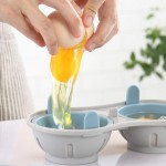 HINMAY Pocheuse à œufs pour micro-ondes Double tasse Design de grande capacité - B07YBV8SZYT