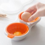 JINYISI Cuiseur à œufs au micro-ondes parfait pour la pocheuse à œufs double coquetiers pour œufs cuits ensemble de chaudière à 2 cavités pour égoutter les œufs ustensiles de cuisine - B09X5NW7F7D